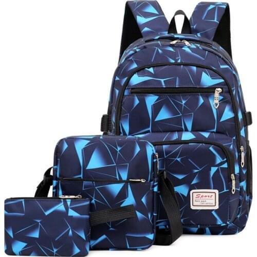 3pcs/set high school bags for women 2021 boys one shoulder bag Male backpacks big student travel bag men school backpack mochila