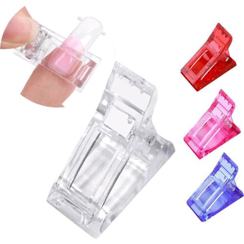 Nail Tips Clip Crystal Nail Mold Fixing Clip Acrylic Powder Poly Nail Gel for Nail Art Decorations Crystal Manicure Set Kit