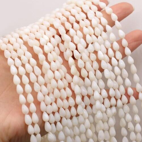 Natural Freshwater Shell Drop Shape Beaded Seaside Fresh Handmade DIY Necklace Bracelet Party Gift Bead Jewelry Accessories4x7mm