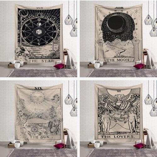 Tarot Sun Pattern Blanket Tarot Indian Mandala Tapestry Wall Hanging Bohemia Gypsy Home Bedroom Decoration Throw T75