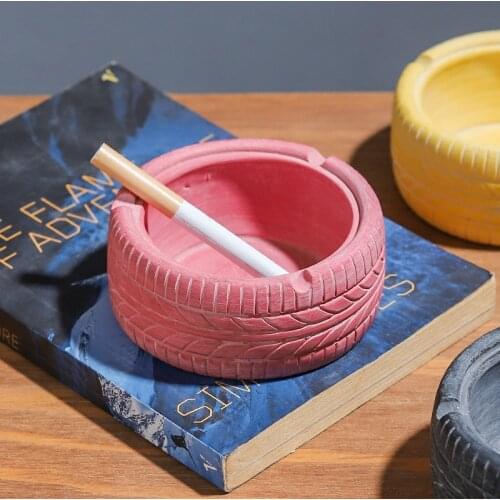 Tyre styling ashtray desktop decoration resin crafts desktop supplies living room desk decoration set wholesale