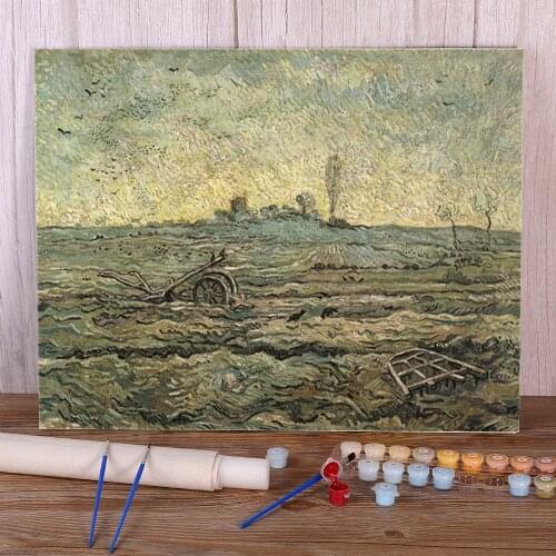 Landscape Van Gogh Coloring By Numbers Painting Set Oil Paints 50*70 Canvas Painting Decorative Paintings For Adults Wholesale