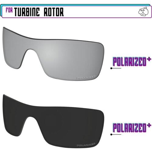EZReplace Polarized Replacement Lenses for - Oakley Turbine Rotor Sunglasses - Blk P Plus-SirP Plus