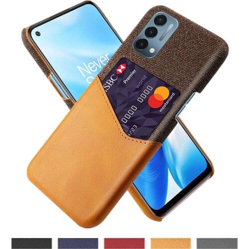 Febric Card Holder Cover For OnePlus Nord N200 CE N10 5G 9R 9E Funda Cloth Texture Antiskid Case For One Plus 5 6 7 T 8 9 Pro