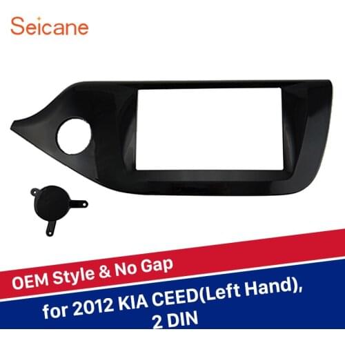 Seicane 2Din Car Radio Fascia CD Trim Installation Panel for 2012 KIA CEED UV Black LHD Dashboard OEM style Audio Cover Kit