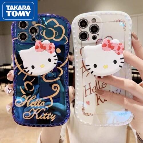 TAKARA TOMY HelloKitty Silicone Phone Case for iPhone 7/8P/X/XR/XS/XSMAX/11/12Pro/12min Phone Couple Case Cover