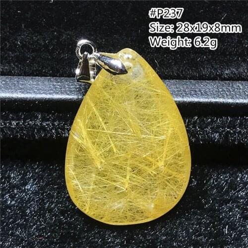 Top Natural Gold Rutilated Quartz Pendant For Woman Lady Man Beads Wealth Lucky Reiki Gift Beads Crystal Gemstone Jewelry AAAAA