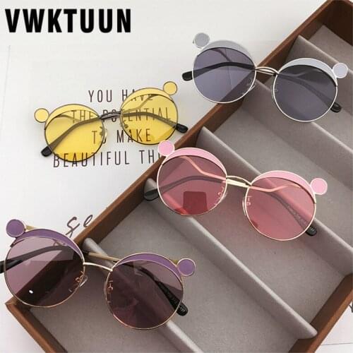 VWKTUUN Sunglasses Girls Boys 2020 New Sun glasses Childlren UV400 Sport Eyewear Colorful Sunglass Child Points Round Glasses