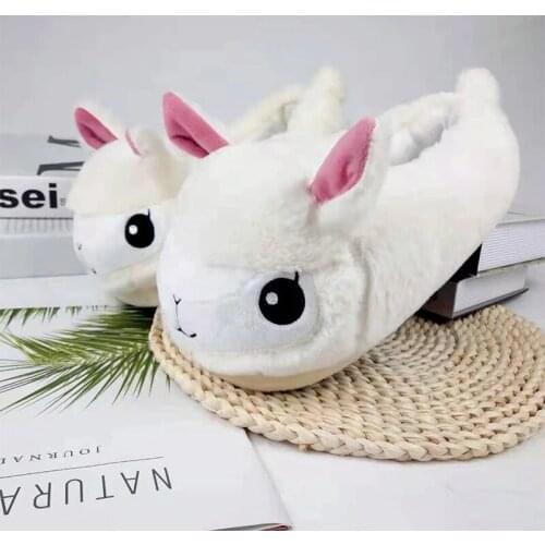 Winter Women Plush Warm Slippers Ladies Home Cotton Shoes Female Cute Cartoon Bedroom Flat Womens Comfort Footwear Plus Size