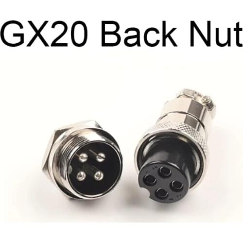 1Set GX20 2/3/4/5/6/7/8/9/10/12/14/15 Pin 20mm Male + Female Circular Nut Type Wire Panel Aviation Connector Socket Plug