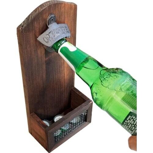 1Pcs Creativity Vintage Wall Mounted Bar Beer Glass Bottle Cap Opener Wall Bottle Opener Home Decoration Kitchen accessories