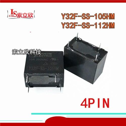 10pcs/LOT 100%New Original Relay Y32F-SS-105HM Y32F-SS-112HM Y32F-SS-124HM Y32F SS 105HM 4pin 10A Can replace HF32F-005-HS