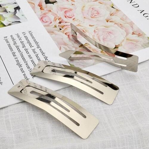 New 10 Pcs Silver Metal Square Hair Clips 50/60/70/80mm Handmade Craft DIY Hair Accessories