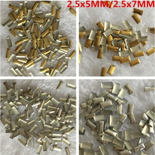 Hot-Fix Rhinestuds Rectangle Shape 2.5x5mm/2.5x7mm Silver/Gold DIY For Garment Accessories Hot Fix Studs 1000pcs