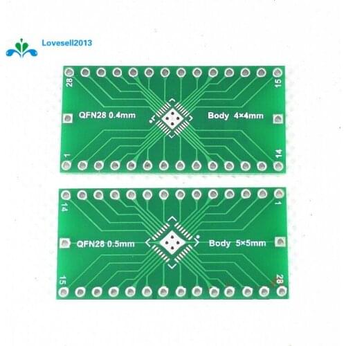 2PCS QFN28 0.4mm 0.5mm to 2.54mm DIP Adapter PCB Board Converter IC S