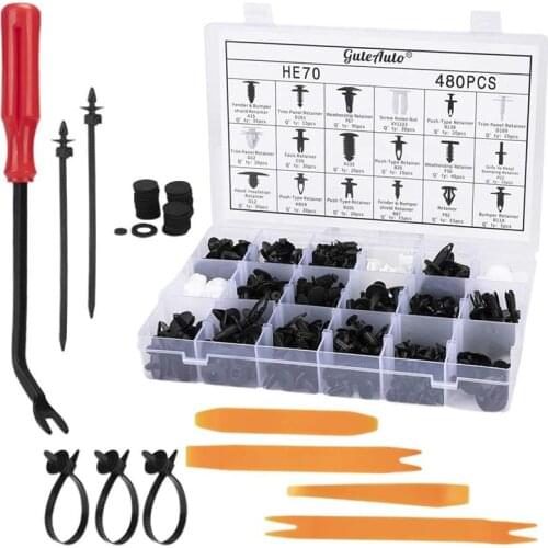 480PCS Auto Fastener Clip Mixed Car Clips Body Push Retainer Pin Rivet Bumper Door Trim Panel Retainer Fastener Kit Tool