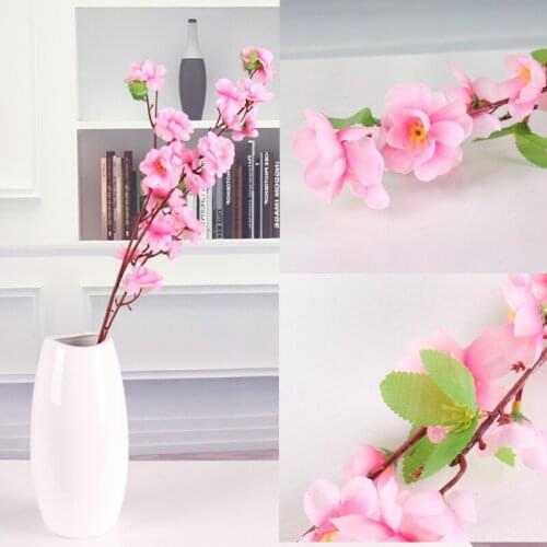 5pcs/lot Artificial Cherry Spring Plum Peach Blossom Branch Silk plastic sakua Bouquet Flowers for Home Wedding Party Decoration