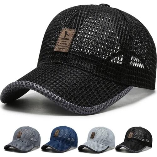 2021 Summer Hot Fashion Outdoor Unisex Men Fishing Baseball Caps Women Breathable Mesh Snapback Hats Black Casual Sport Hats Cap