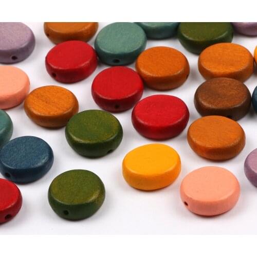 Natural Wood Beads Colorful 16mm Round Loose Spacer Beads For Jewelry Making Diy Charm Necklace Bracelet Accessories