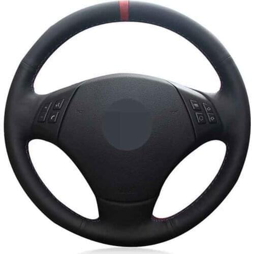 Car Steering Wheel Cover Hand-Stitched Soft Black Genuine Leather For BMW E90 320 318i 320i 325i 330i