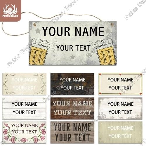 Putuo Decor Custom Wooden Sign Personalized Lovely Friendship Wood Decorative Plaque Dog Tag Vintage Home Decoration Wall Decor