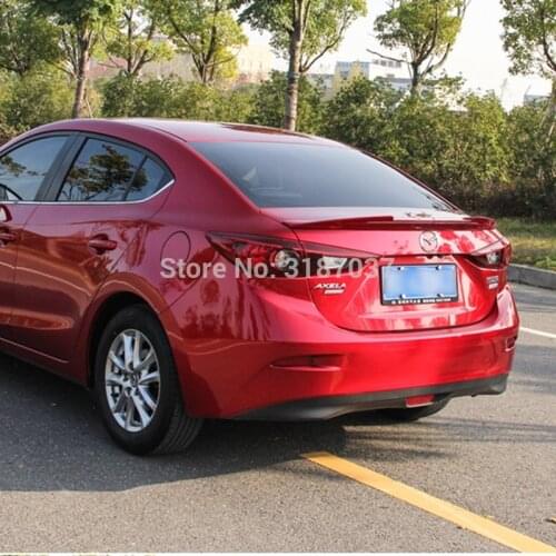 For Mazda 3 Axela Car Decoration 2014-2017 M6 V Style ABS Plastic Rear Roof Spoiler Wing Trunk Lip Boot Cover Car Styling