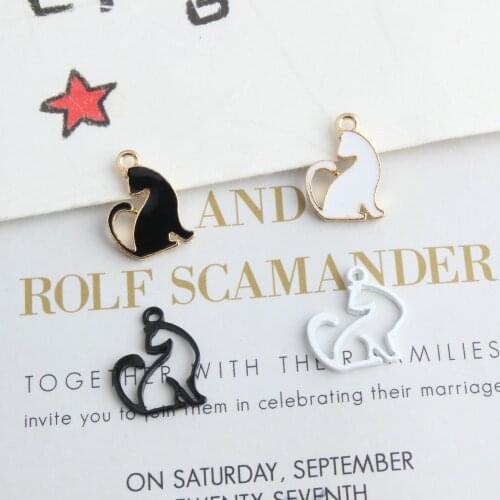 10pcs Cute Pet Cat Animal Enamel DIY Pendant Handmade Alloy Accessories Jewelry Earrings Necklace For Women Fashion Jewelry