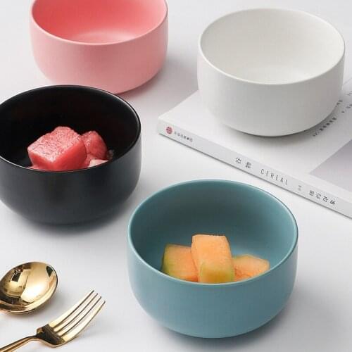 Wind ceramic bowl single creativity simple personality net red tableware household eating bowl rice bowl breakfast small bowl