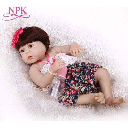 NPK 55cm Soft Silicone Reborn Dolls Baby Realistic Doll Reborn 22 Inch Full Vinyl Boneca BeBes Reborn Doll gifts For Girls