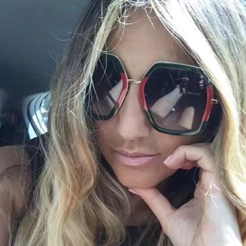 Square Luxury Sun Glasses Brand Designer Ladies Oversized Crystal Sunglasses Women Big Frame Mirror Sun Glasses For Female UV400
