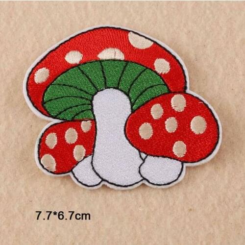 Mushroom Punk Iron On Patch Clothes Patch For Clothing Boys Embroidered Patch Clothes Stickers Garment Apparel Accessor