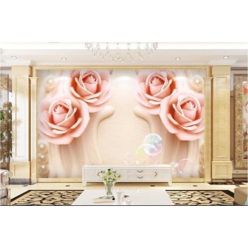 WDBH custom mural 3d photo wallpaper Flower pearl TV background wall living room picture 3d wall murals wallpaper for walls 3 d