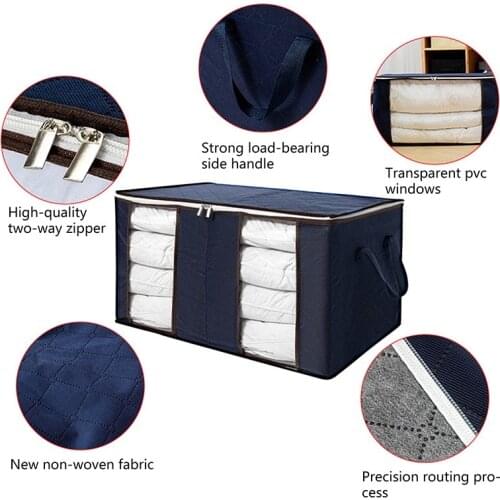 Non-Woven Clothes Storage Bag Folding Quilt Dust-Proof Bags Cabinet Finishing Box Home Storage Supplies Space Bags organizador