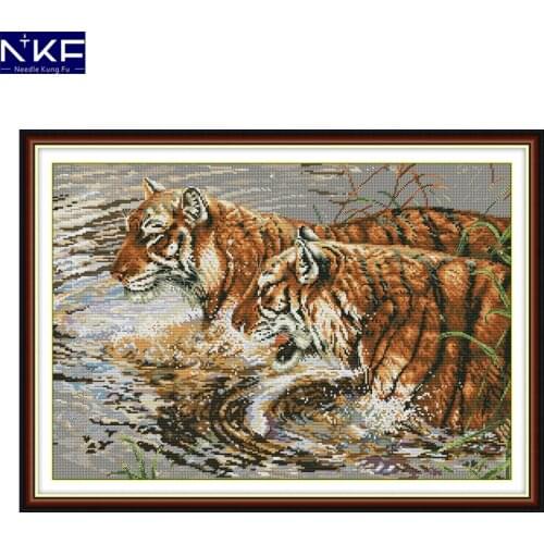 NKF Concomitance Pattern DIY Kits Handmade Craft Needlework Cross Stitch Set Embroidery Animal Design Stitching Home Decor
