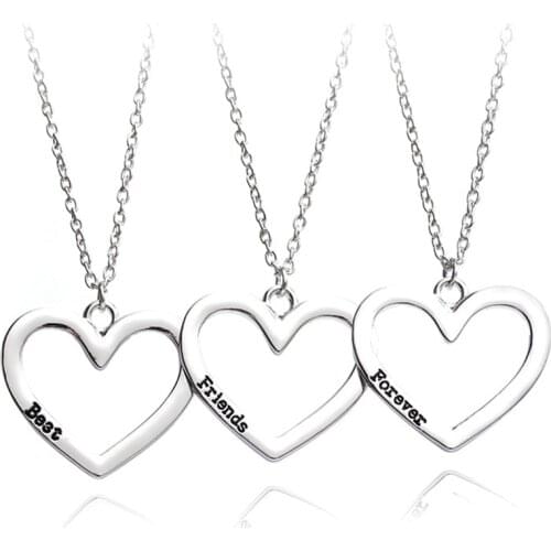 New Necklace Heart Pendant 3 Pieces Broken Three Best Friend Forever Necklace Women Necklace Jewelry Collares Mujer