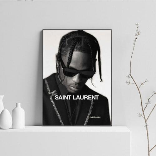 Travis Scott Posters And Prints Black And White Hip-hop Rapper Canvas Painting Print Celebrity Wall Art Picture Home Decoration