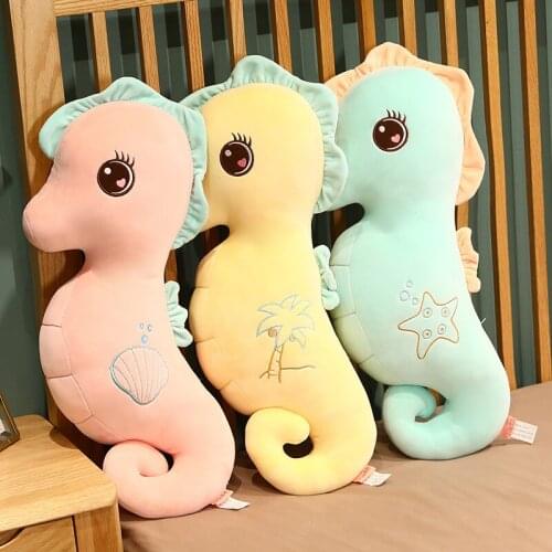 30-90cm Lovely Hippocampus Plush Doll Stuffed Cartoon Large Animal Pillow Nice Gift For Baby Toys Girls Birthday Home Sofa Decor