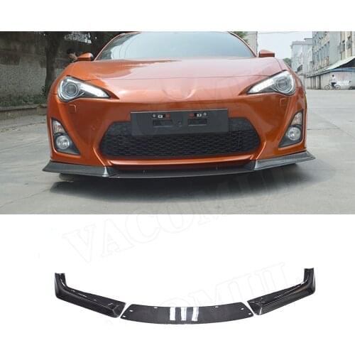 Front Bumper Lip Splitters Chin Splitters Canards for Toyota GT86 J Style 2014 2015 2016 Carbon Fiber Lip Spoiler FRP