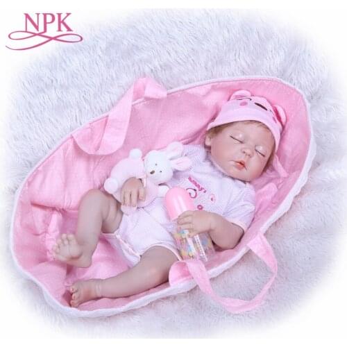 NPK Lifelike 22"Reborn Baby Dolls Full Silicone Vinyl Body Babies Doll Waterproof Girl Toys Looks Like sleeping bebes Reborn
