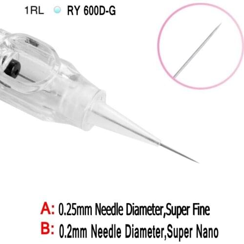 Royun 0.25mm/0.2mm Super Fine 10Pcs/Lot 1R Semi Pmu Permanent Makeup Tattoo Replacement Cartridge Needle Fit For Nouveau Machine