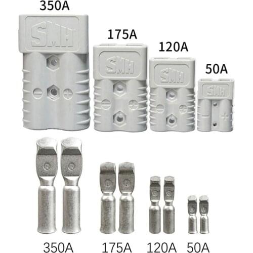 50A 120A 175A 350A 600V Plug Connector Double Pole Copper Contact 12V 24V Lifepo4 Solar Lithium Battery Quickly Connect Plug