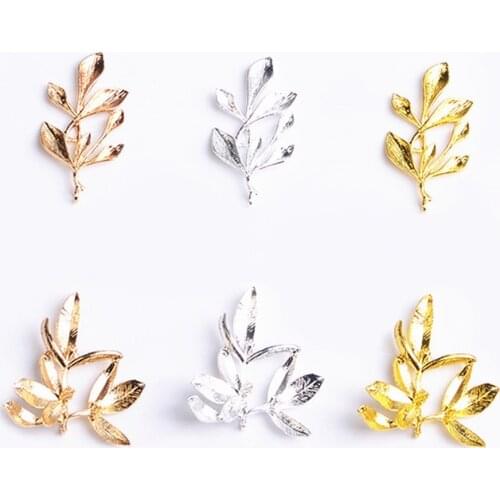 10pcs New Metal Alloy Leaf Branch Pendant Connectors DIY Hair Earrings Necklace Accessories For Jewelry Making