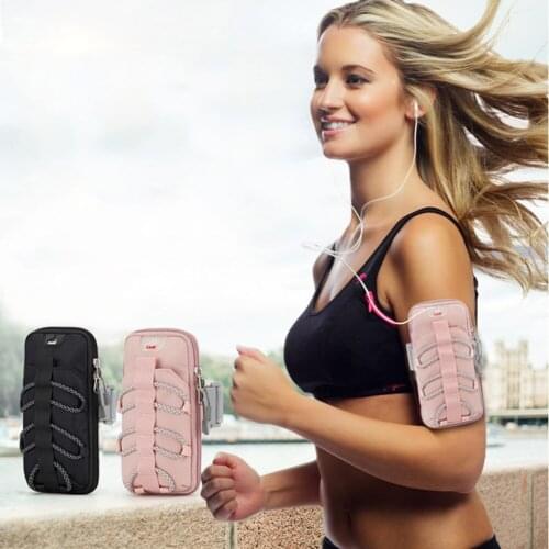 Sports Arm Bag Gym iPhone/Samsung Galaxy Phone Armband Wrist Bag Reflective Rope & Adjustable Strap & Waterproof