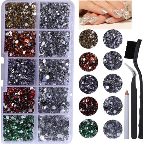 Resin Rhinestones/Glitter Crystal Rhinestone Non Hot Fix Resin Rhinestones Flat Back Stone for Nail Art Decorations DIY Hot Sale