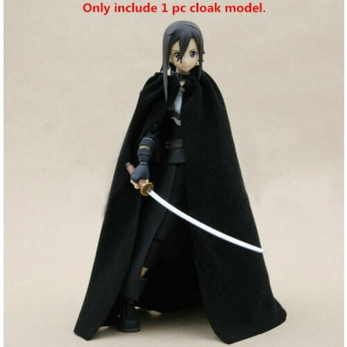 1/12 Scale Black Cape Cloak Model for 6" Body Action Figure