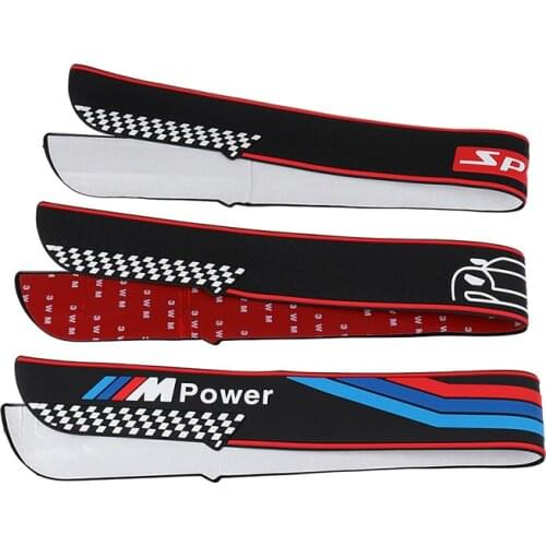 Universal Car Rear Door Guard Bumper Protector Scratch Rubber Sticker Bar Black Auto Threshold Protection Anti Kick Strips
