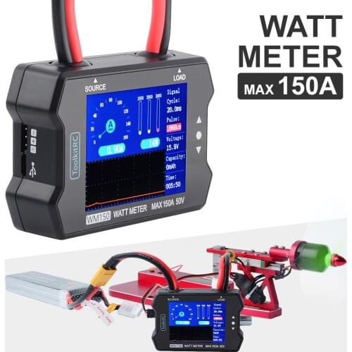 ToolKitRC WM150 Advanced Watt Meter 1-50v 150A 2.4" TFT Screen Display Power Voltage Current Tester PWM Output For RC FPV Drone