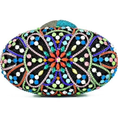 XIYUAN New Style Purse multi color Bag Women Crystal diamond Clutch purse Evening Purses and Handbags Party Dinner Evening Bag