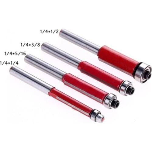 1/4" 5/16" 3/8" 1/2" Carbide Milling Cutter Straight Shank Flush Trim Router Bits for Wood Trimming Cutters Tool