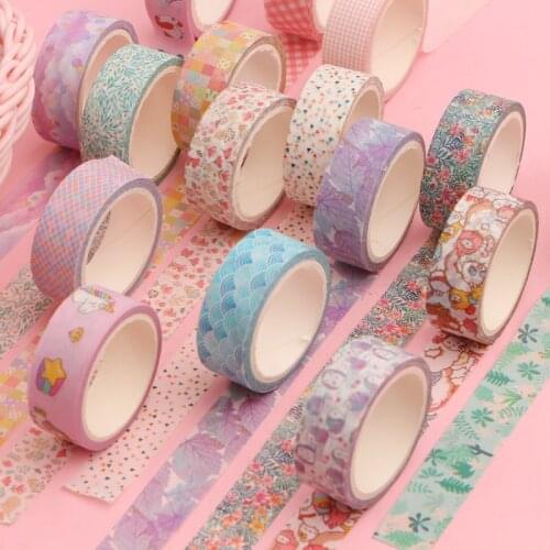 1pcs Kawaii Cartoon Decoration Tape Paper Washi Masking Tape 1.5cm*5m Creative Scrapbooking Stationary School Supplies